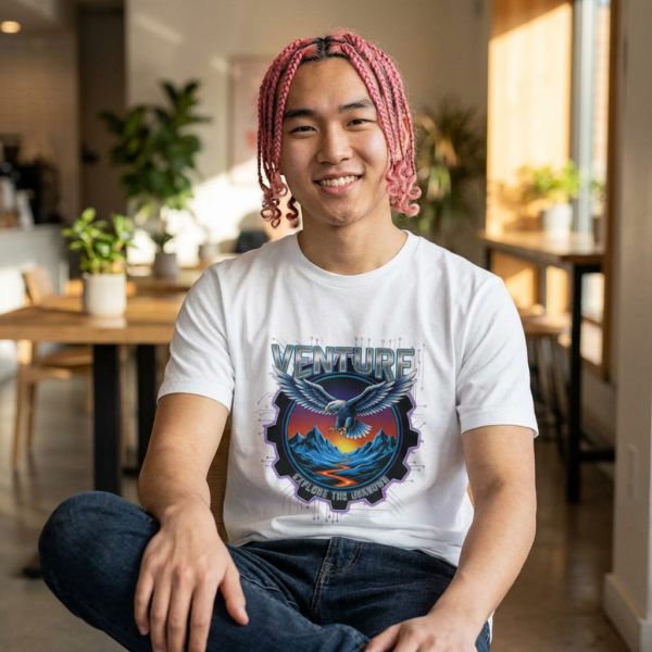 adventure eagle graphic t shirt — 'venture' mountain sunset tee