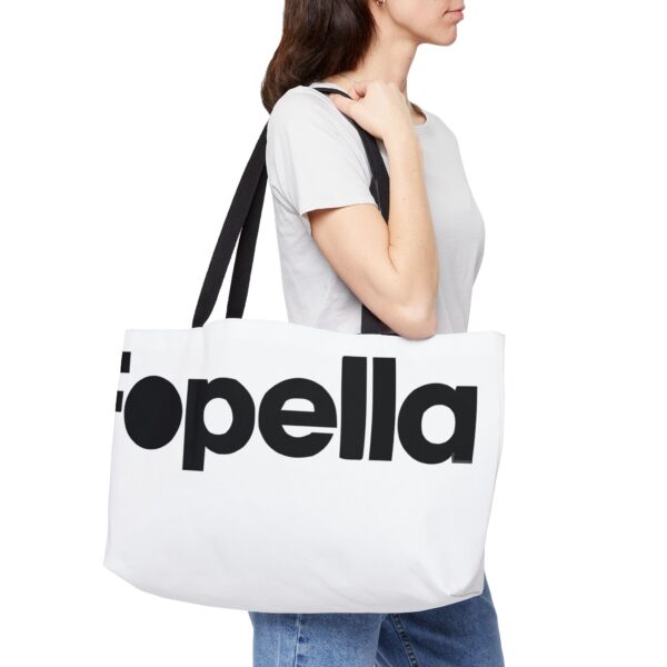 fopella weekender tote bag – bold logo canvas travel tote