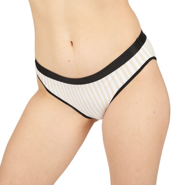 striped bikini briefs for women — cream & black cotton feel underwear