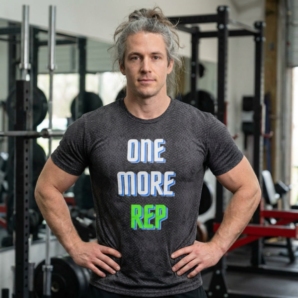 one more rep — men’s motivational jersey gym t shirt