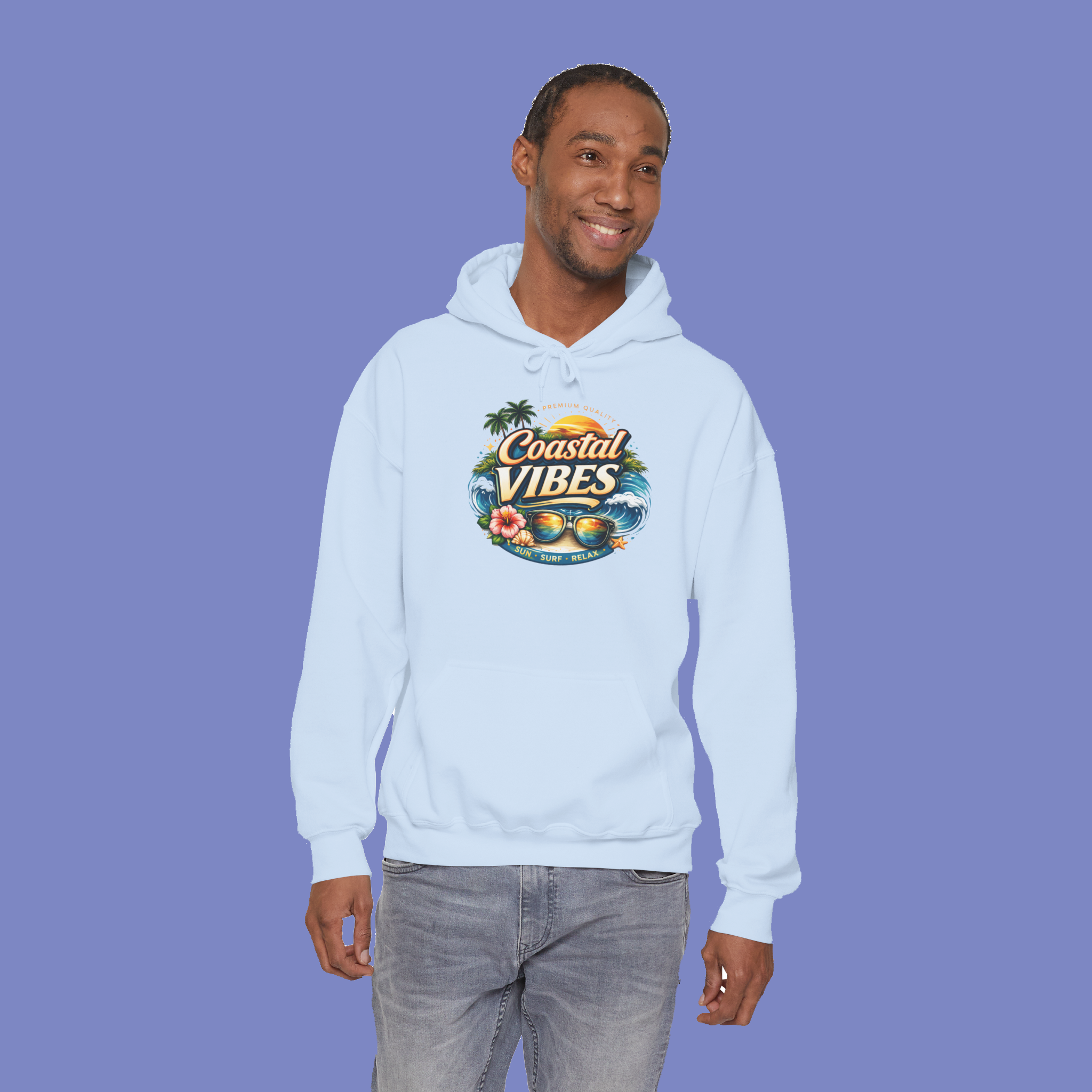 coastal vibes hoodie — vintage beach palm sunglasses surf sweatshirt coastal vibes hoodie — vintage beach palm sunglasses surf sweatshirt