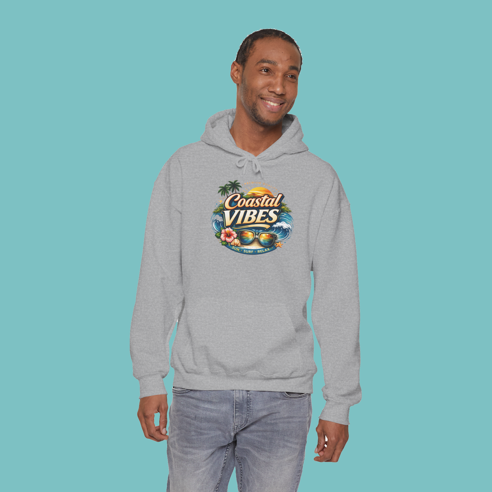 coastal vibes hoodie — vintage beach palm sunglasses surf sweatshirt coastal vibes hoodie — vintage beach palm sunglasses surf sweatshirt