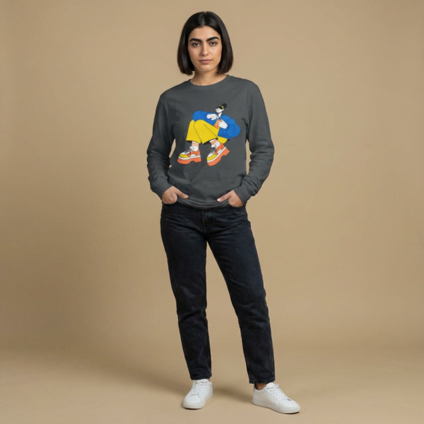 casual cartoon streetwear long sleeve tee