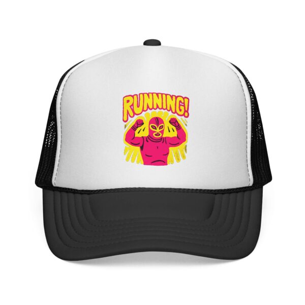 running trucker cap — bold retro mesh hat