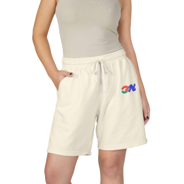 lightweight fleece sweat shorts — minimal retro wave logo