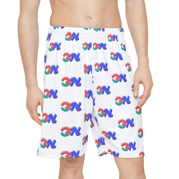 men’s sports shorts — colorful abstract pattern athletic shorts