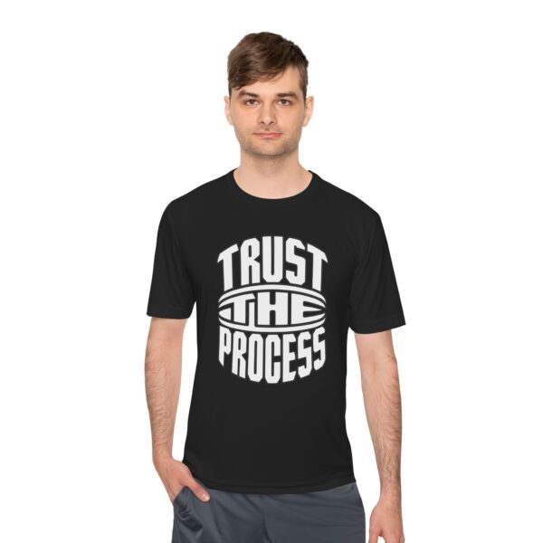 trust the process athletic tee — motivational moisture wicking shirt